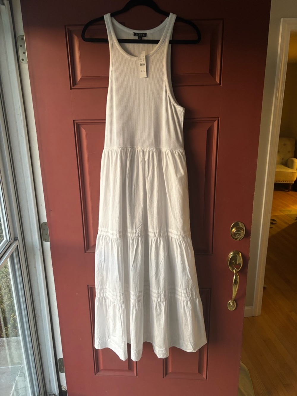 J. Crew White Ribbed Tank Maxi Dress